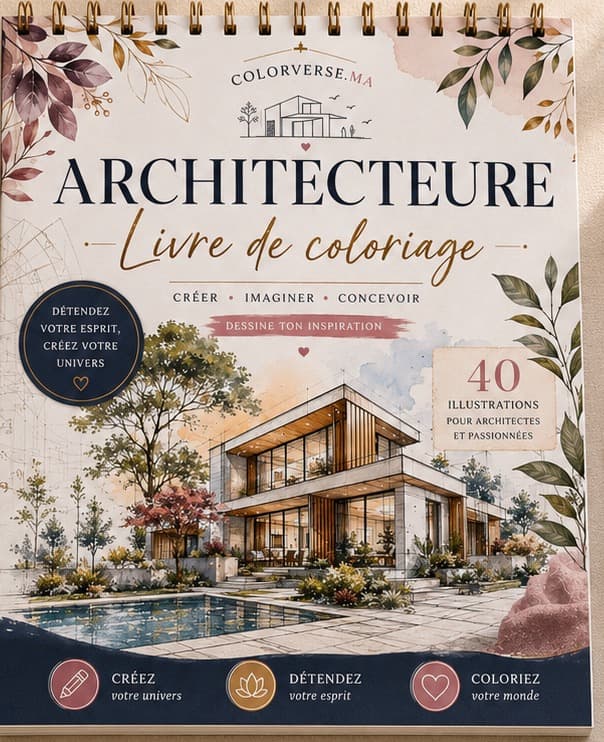 Carnet de coloriage Architecture — COLORVERSE