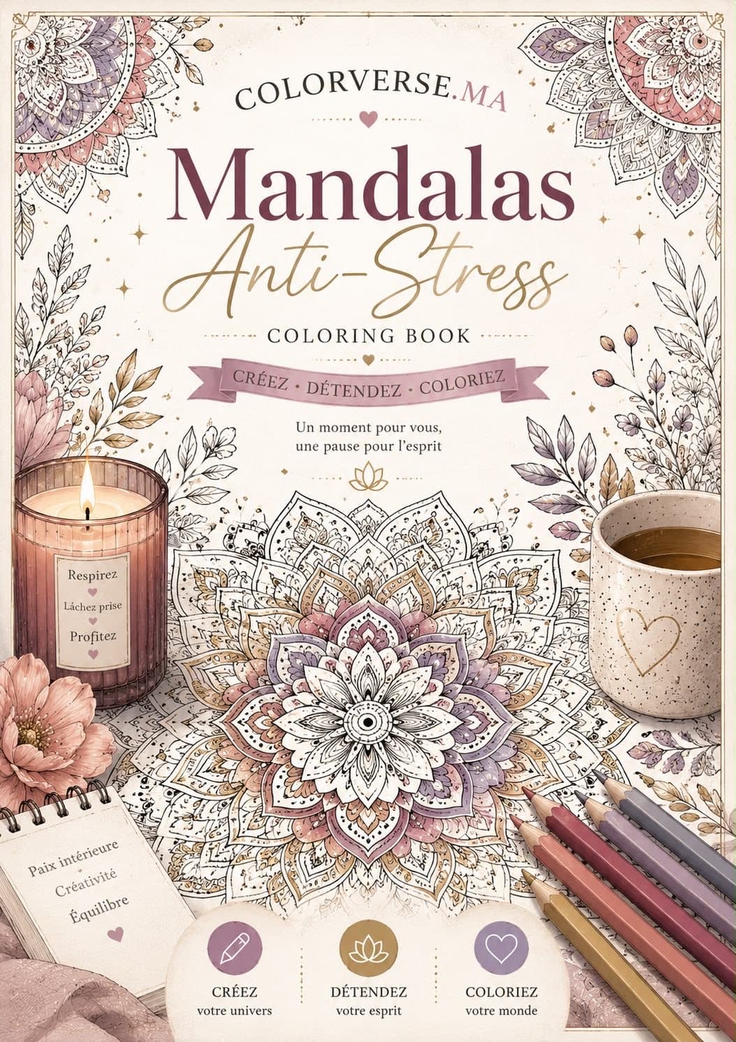 Carnet de coloriage Mandalas Anti-Stress — COLORVERSE